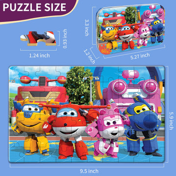 Puzzles for Kids Ages 4-6 60 Piece Jigsaw Puzzles in Metal Box Educational Learning Toys for Boys and Girls enhanced Puzzle Games Kids Puzzles Ages 3-5 Gift