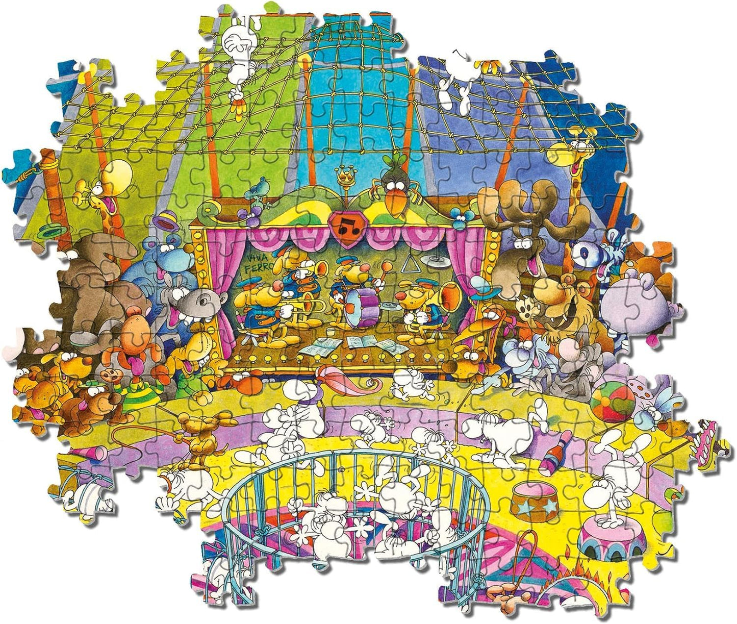 Clementoni - 39536 - Mordillo Puzzle - The Show - 1000 Pieces - Made In Italy - Jigsaw Puzzles For Adult