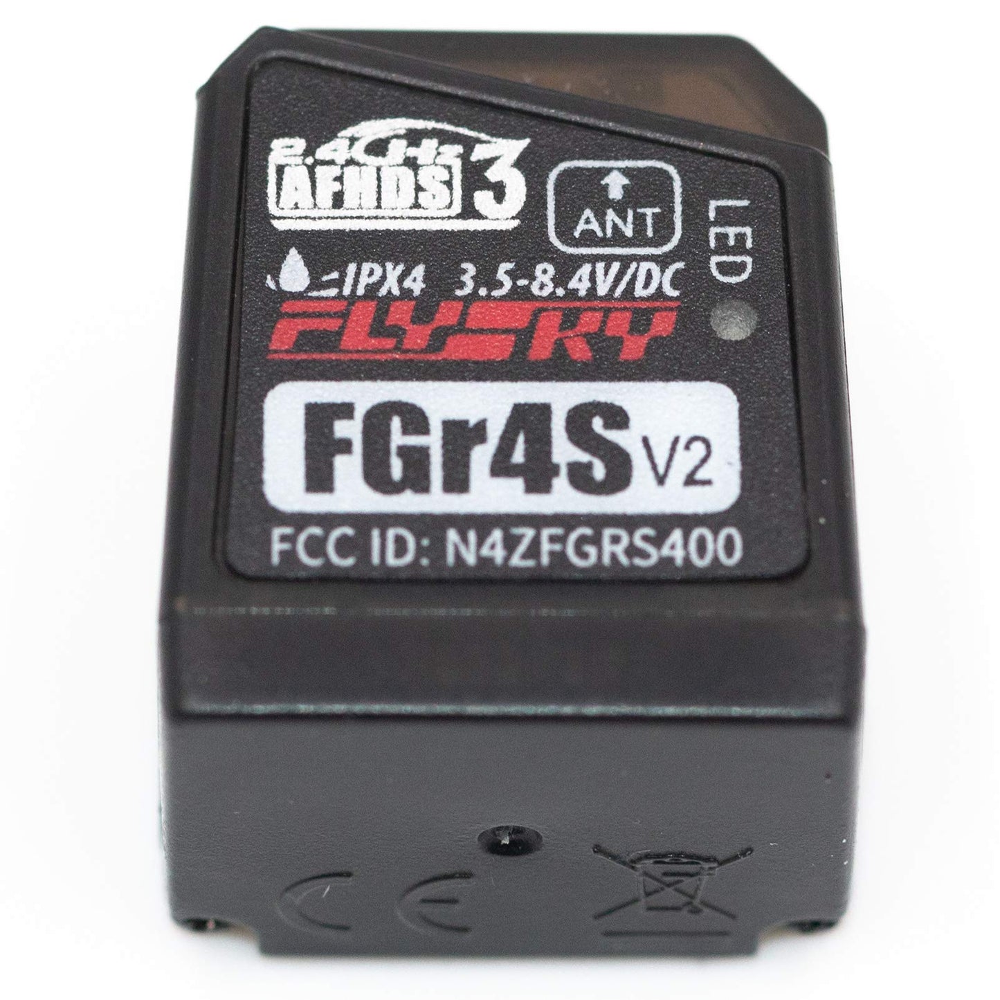 GoolRC Flysky FGr4S V2 Receiver, 2.4GHz 4CH AFHDS 3 Remote Control Receiver Built-in Single Antenna PWM/PPM/I-Bus Output Compati