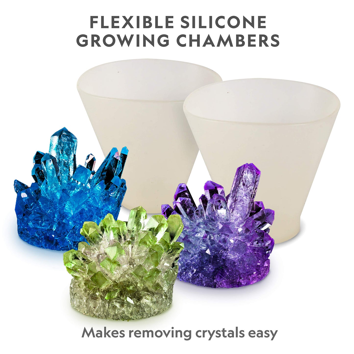 National Geographic Mega Crystal Growing Kit For Kids- Grow 8 Crystals With Light-Up Stand, Science Gifts For Kids 8-12, Crystal Making Experiment, Science Kit For Girls And Boys
