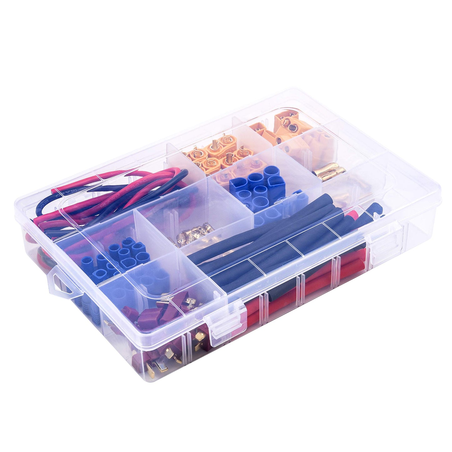 Readytosky XT60/XT90/EC3/EC5/T-Plug Male&Female Connector Adapters Kit+14AWG Silicone Wire+Shrink Tubings for RC ESC Motor Lipo