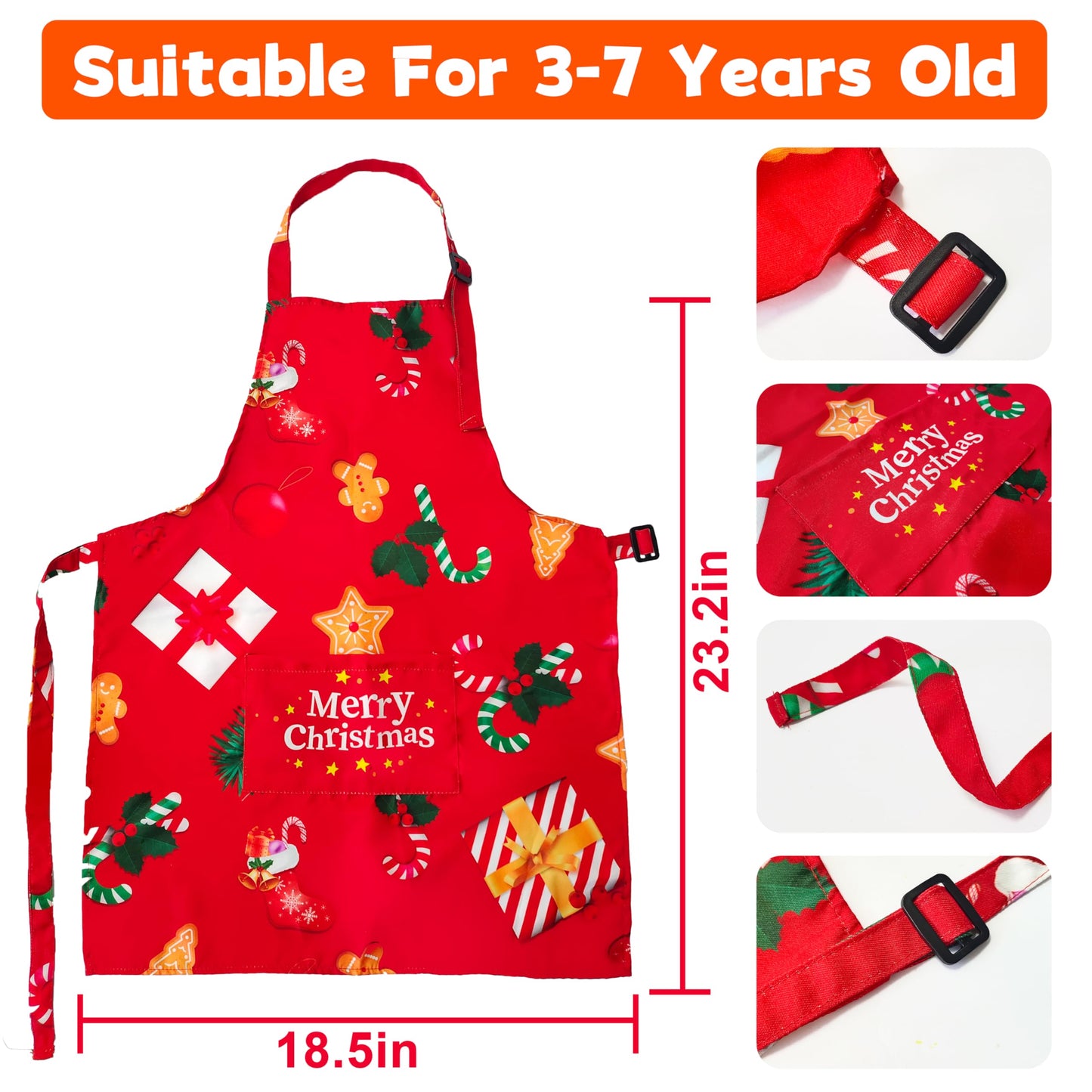 Carolart Baking Sets for Kids with Apron, Kids Cookie Cutter Set with 14 Assorted Cookie Cutters and 1 Sandwich Cutter, Kids Coo