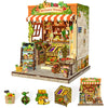 CUTEBEE Book Nook Kit - DIY Miniature House Dollhouse Kit for mature-themed and Teens Booknook Bookshelf Decor with LED Light Gifts for Family and Friends (The Greens Grocery)