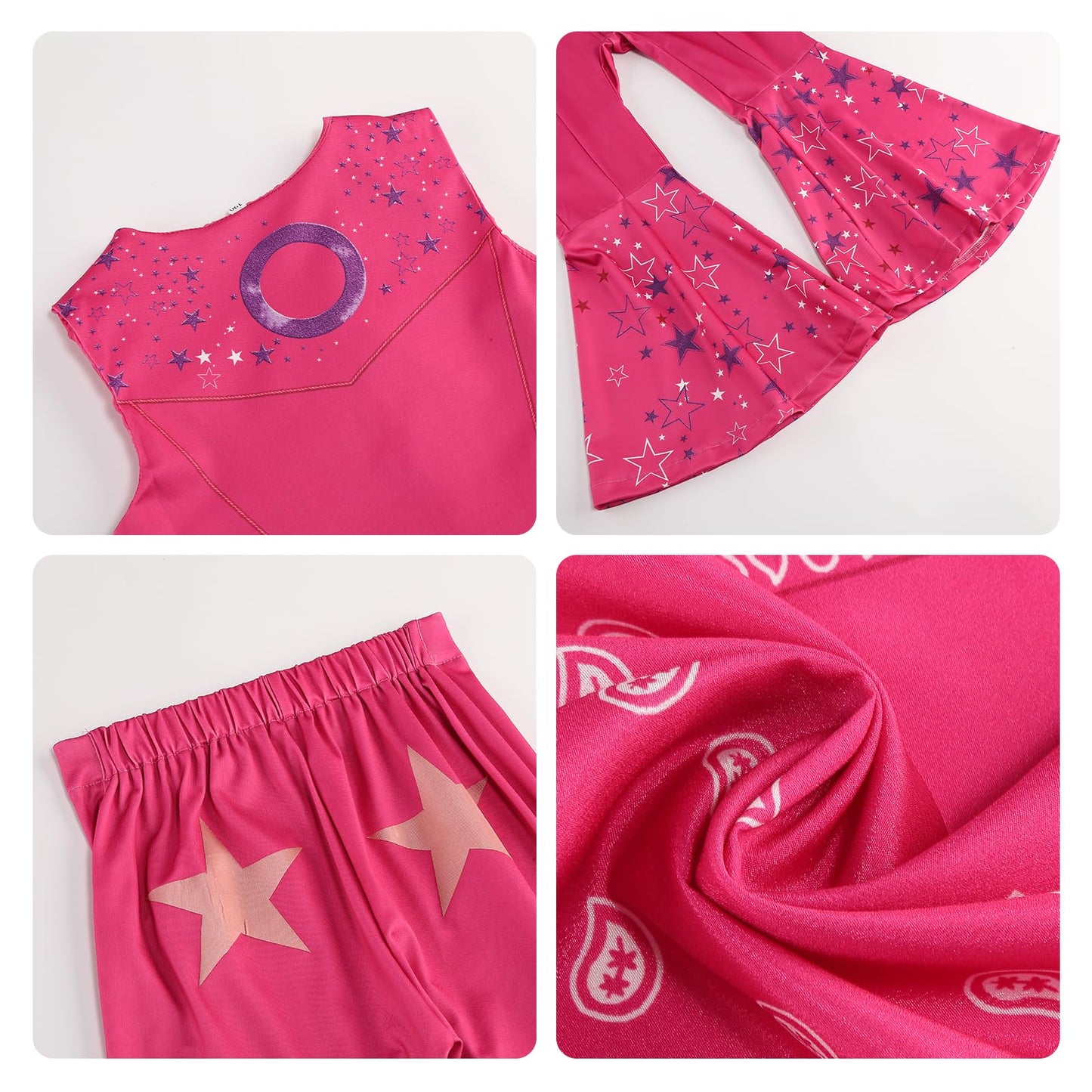 ADDACOS Cowgirl Costume for Girls Halloween Dress up from Doll Movie with Accessories(Rose 120 (5-6T))