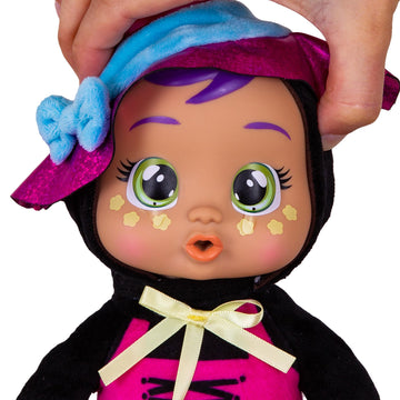Cry Babies Tiny Cuddles Agatha Doll - 9 Pink & Purple Witch Pajamas, Cries Real Tears, Multicolor Baby Toy