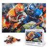 American Football Jigsaw Puzzle For Adults 1000 Pieces Colorful Sports Puzzles Football Player Wooden Puzzle For Living Room Fam