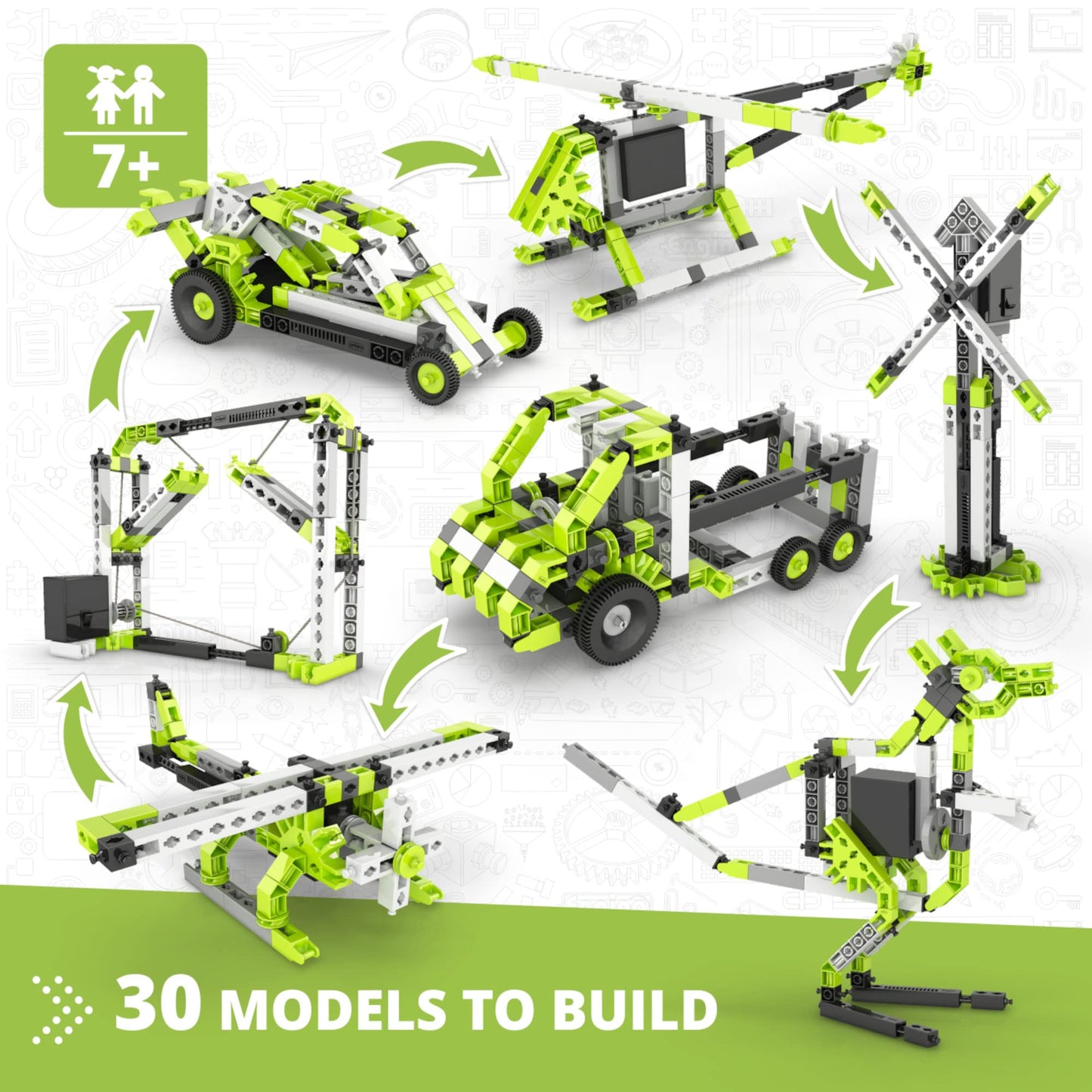 Engino- Inventor Stem Toys, 30 Motorized Models, Educational Toys For Kids 7+, Stem Projects For Kids, Stem Building Toys, Gifts For Boys & Girls