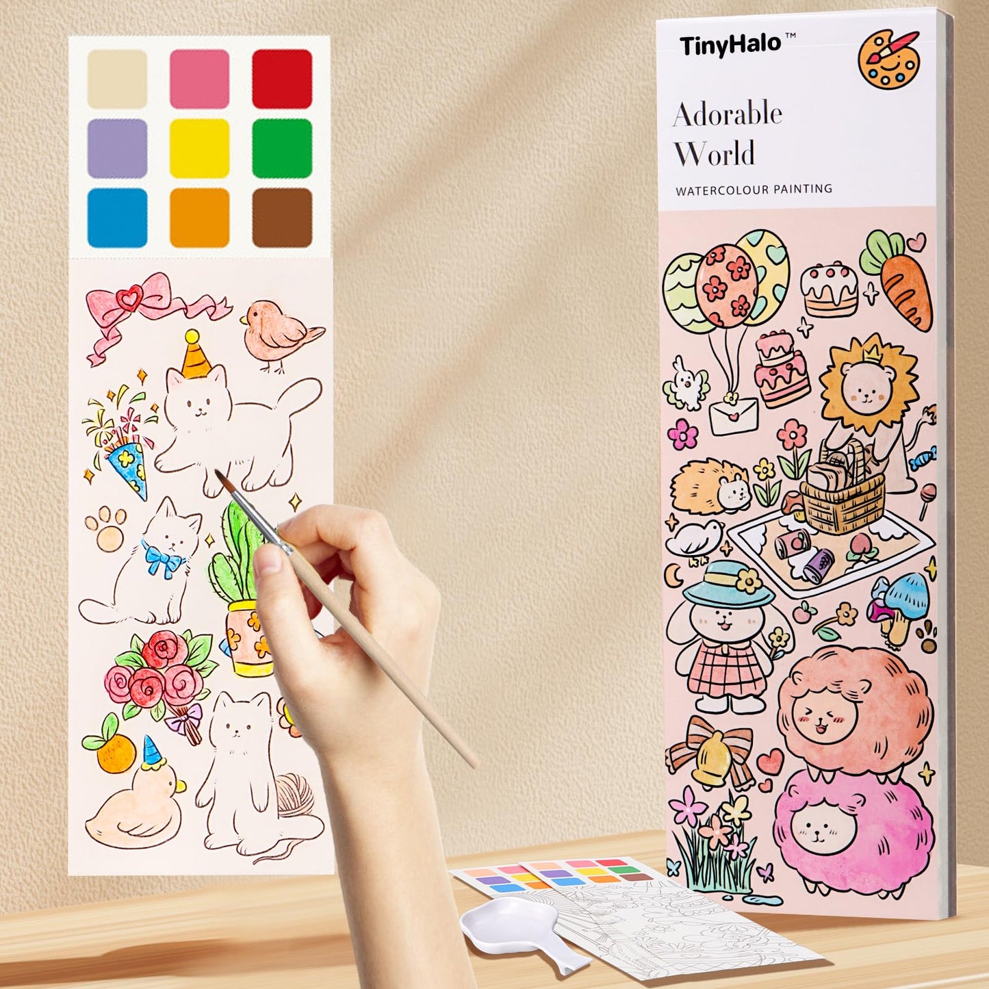 Tinyhalo Pocket Paint With Water Books For Toddlers, Art And Crafts For Kids, Portable Watercolor Book For Kids Aged 5+, Art Cra