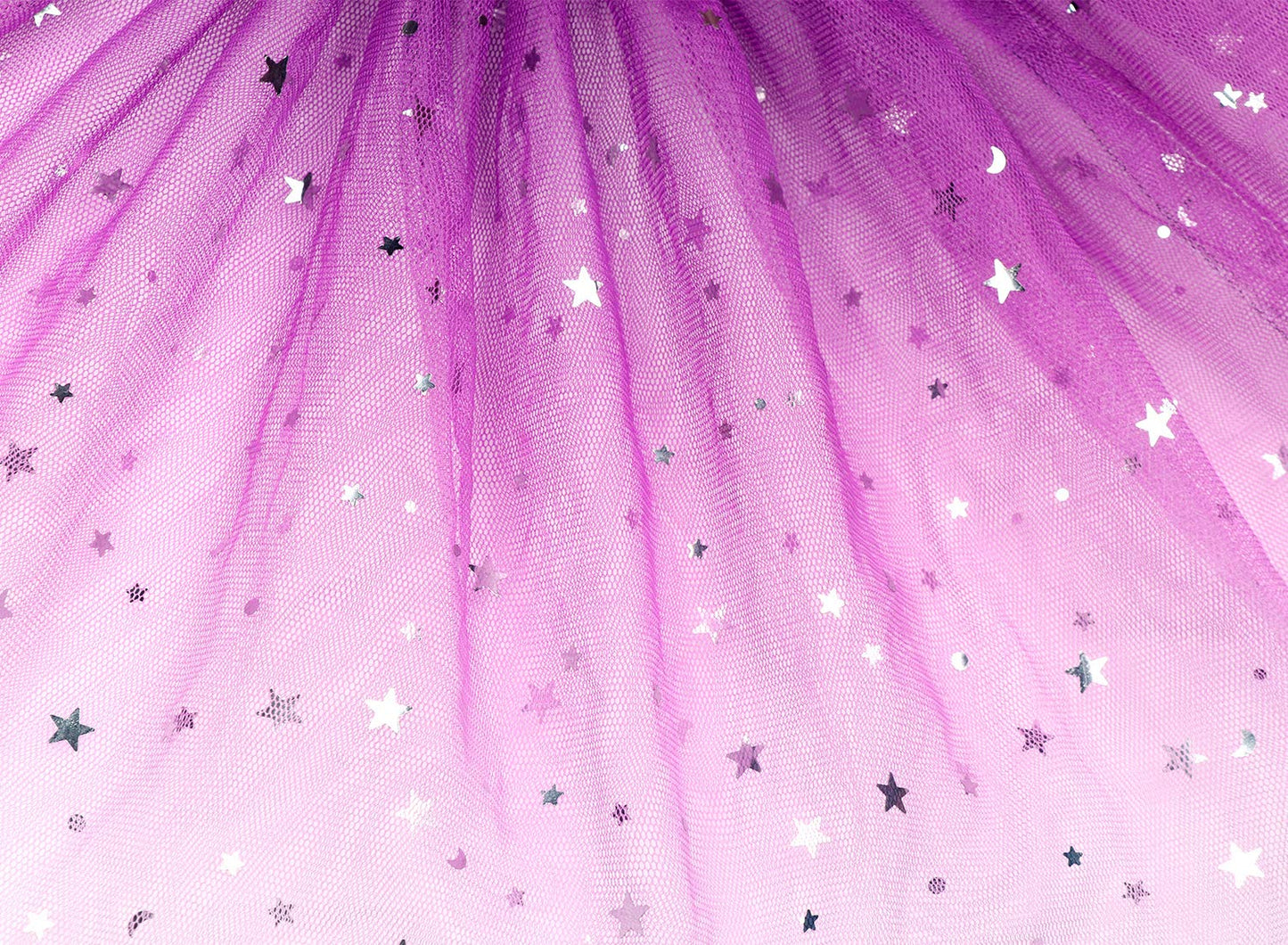 Gymnastics Dress For Kids Skirted Leotards Purple Clouds Galaxy Fancy Tulle Skirts Size 9-10 Years Old Colorful Stars