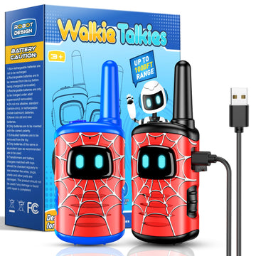 Walkie Talkies For Kids Boys Rechargeable: 2 Pack Kids Walkie Talkies Outdoor Toys For 3 4 5 6 7 8 Year Old Boys Easter Birthday
