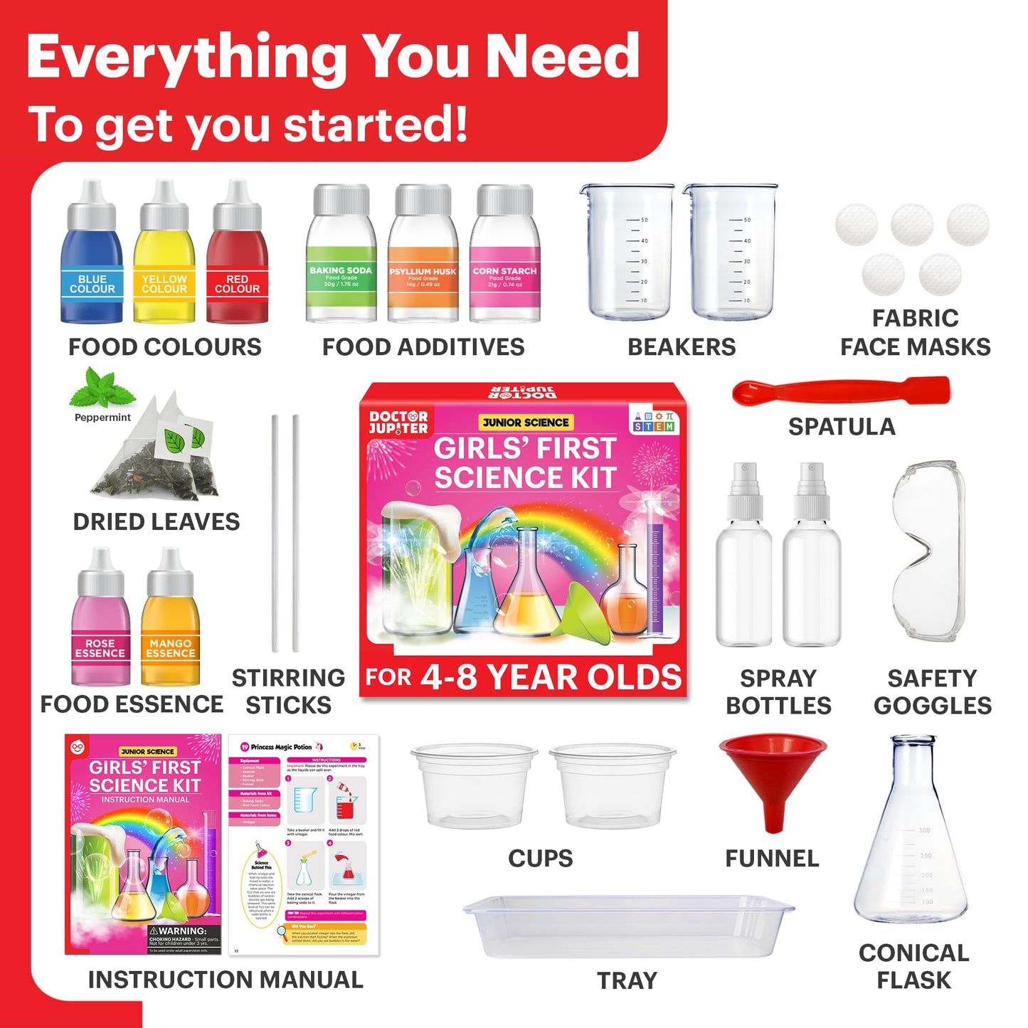 Doctor Jupiter Ultimate Gift Set For Girls| Set Of Girl’S First Science Kit, Little Genius Kit For 4-6 Year Olds| Girl Birthday Gifts| Stem Learning & Education Toys For Kids Ages 4,5,6