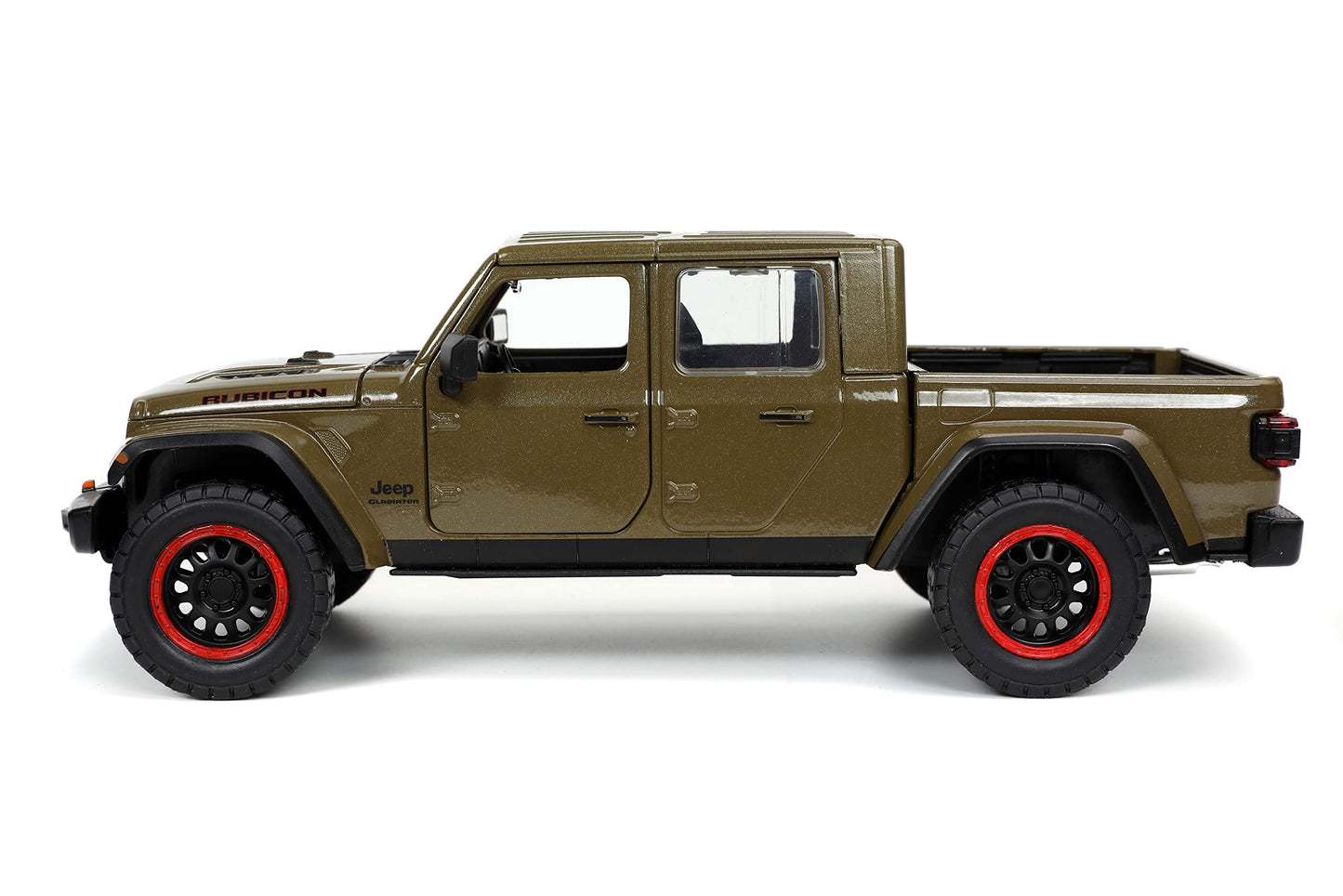 Just Trucks 1:24 2020 Jeep Gladiator Die-Cast Car Brown With Tire Rack, Toys For Kids And Adults