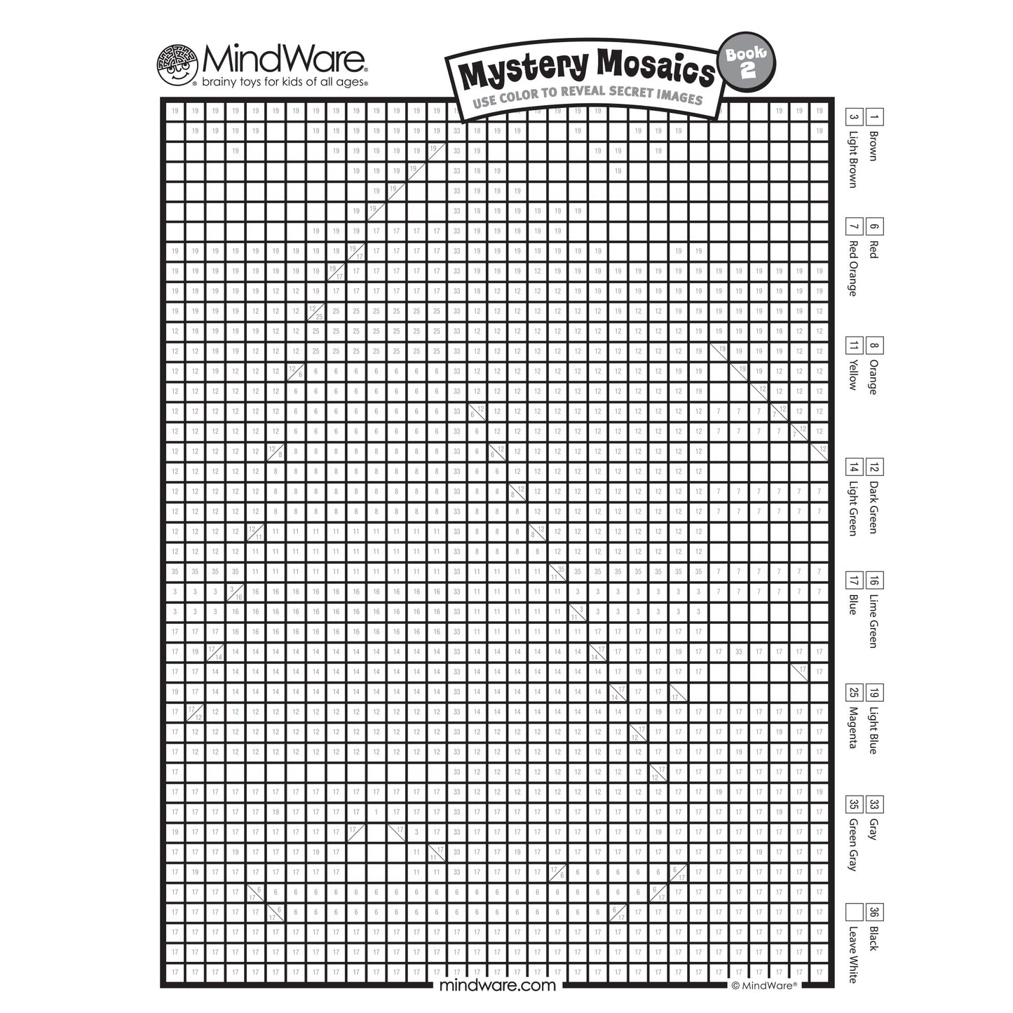 Mindware Color By Number Mystery Mosaics: (Book 2), Multi Color