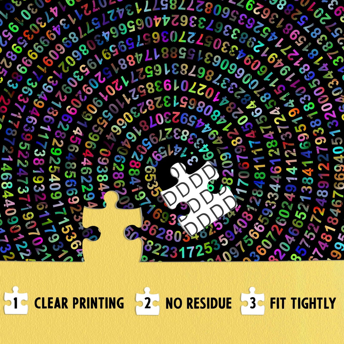 Pi P Day Puzzle For Adults 1000 Pieces, Round Rainbow Jigsaw Puzzle, Hard Impossible Puzzle By Number
