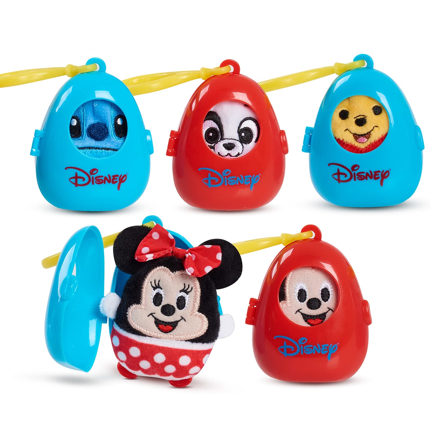 Disney Classics Cutie Beans 2.5-Inch Surprise Plush And Clip-On Carrier Pack, 5-Piece Set, Officially Licensed Kids Toys For Ages 2 Up, Amazon Exclusive