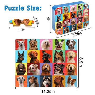 Lelemon Puzzles For Kids Ages 4-6,Dog Puzzle 100 Piece Puzzles For Kids Ages 4-8 In A Metal Box, Educational Kids Puzzles Jigsaw Puzzles 100 Piece Puzzle Games Puzzle Toys For Girls And Boys