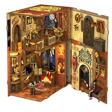 Fsolis Book Nook Kit DIY Booknook Miniature House Kit with Dust Cover for mature-themed 3D Wooden Puzzle Decorative Bookend Bookshelf Decor Building Craft Gift for Women Teens