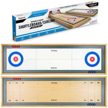 Gosports Shuffleboard And Curling 2 In 1 Board Games - Classic Tabletop Or Giant Size - Choose Your Style