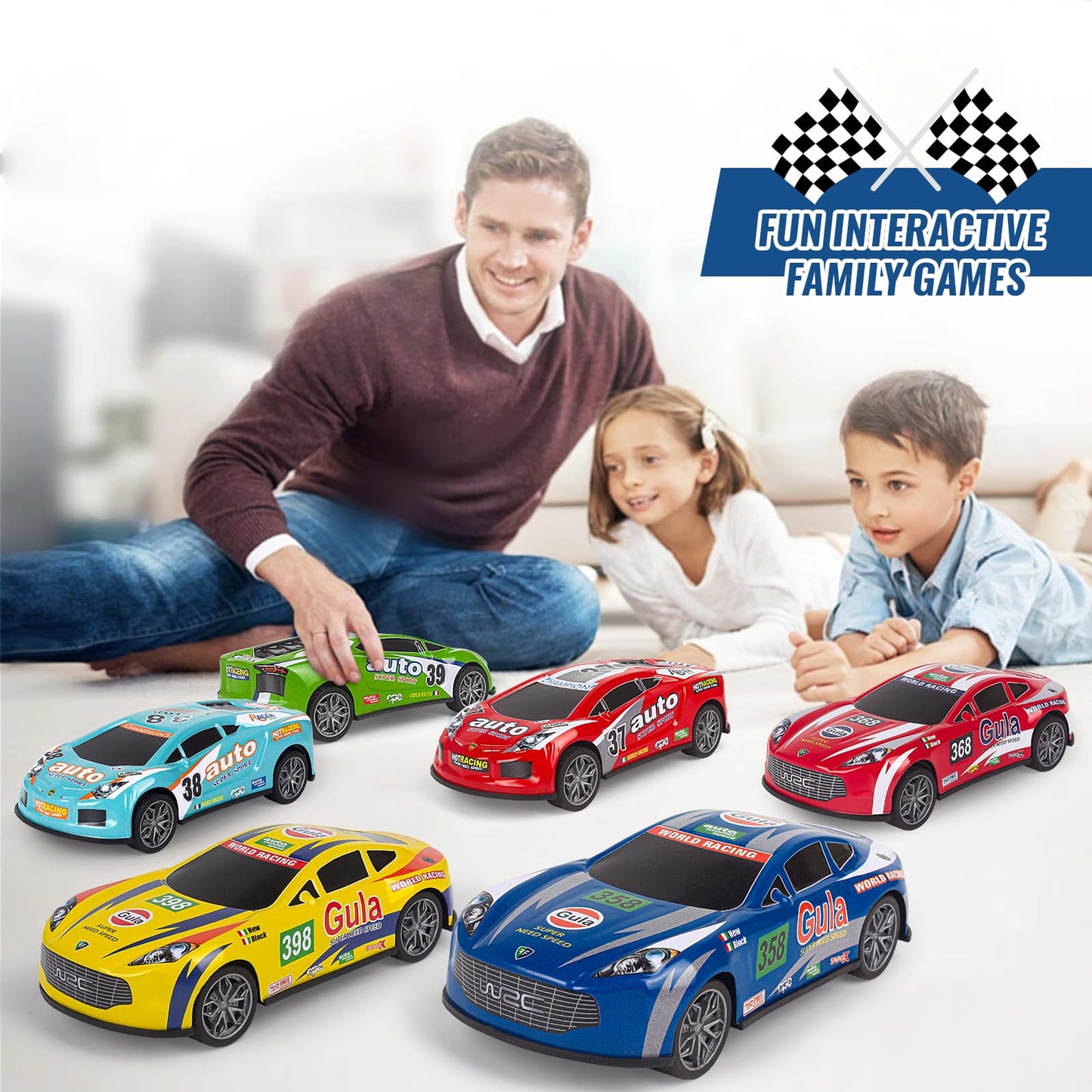 Race Toy Cars For Toddler Boys Girls 7 Inch Friction Powered Trucks For Kids Ages 3 4 5 6 7 8 Years Old Stocking Stuffers For Ki