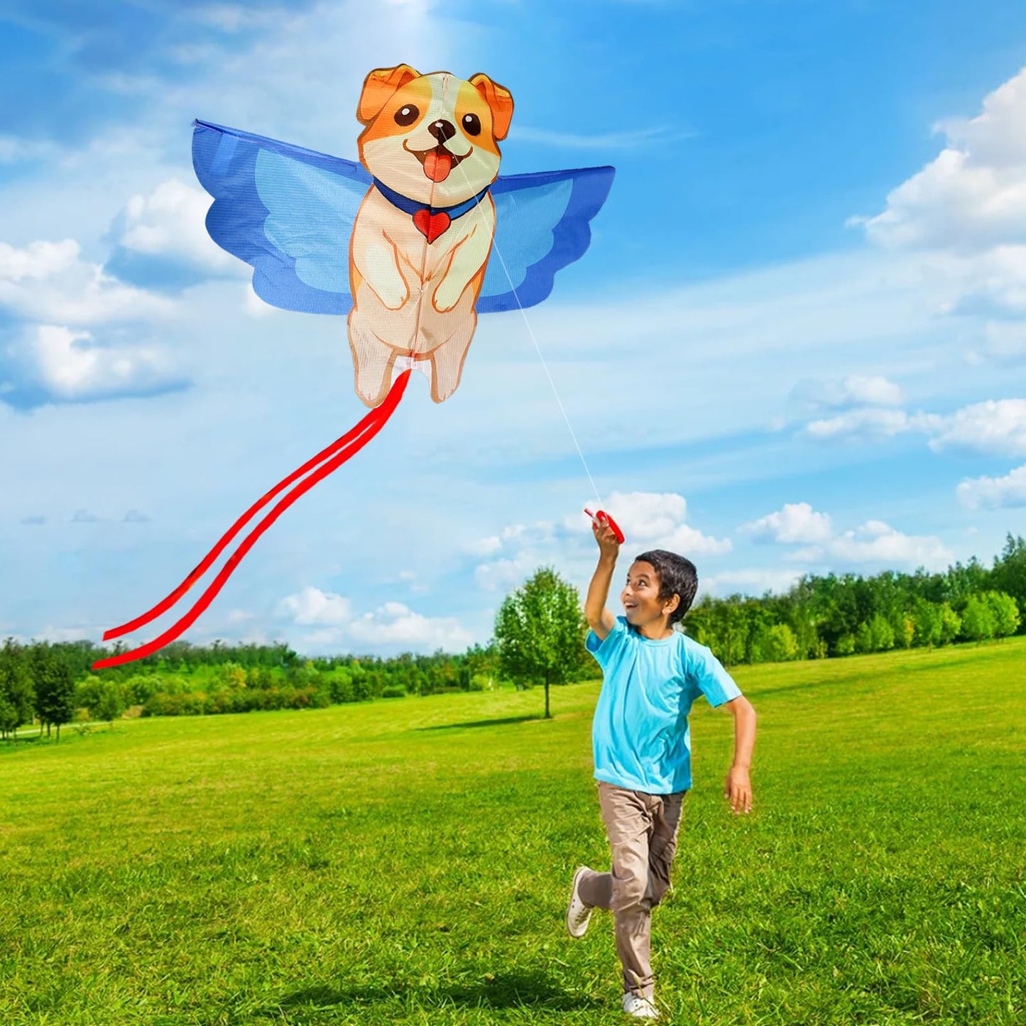 Hengda Kite 3 Pack Of Kites,Bird And Dog And Duck Kite,For Kids Beginners And Adults Cute Design High Definition Printing Easy T