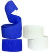 Blue and White Crepe Paper Streamers (2 Rolls Each Color) MADE IN USA!