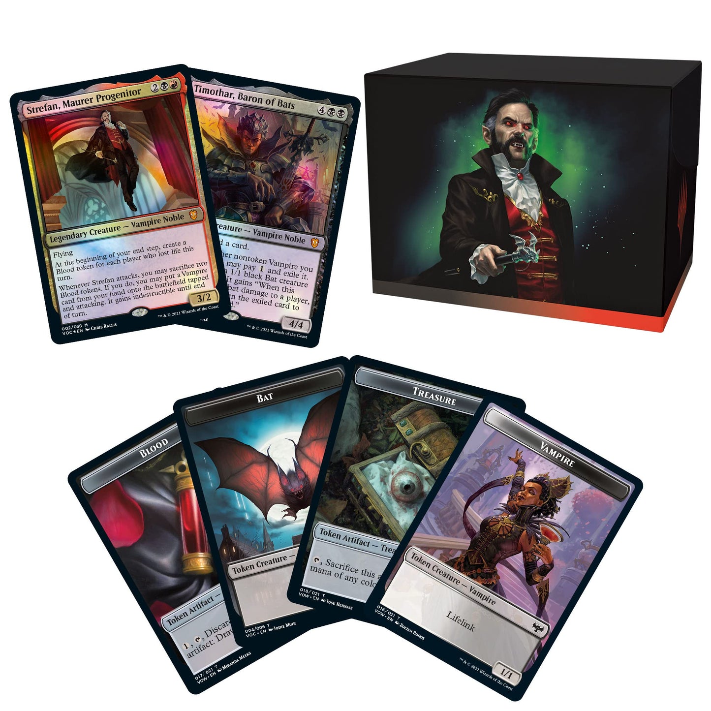 Magic: The Gathering Innistrad Crimson Vow Commander Deck - Vampiric Bloodline, Black-Red, Strategy Card Game for Collectors and Players
