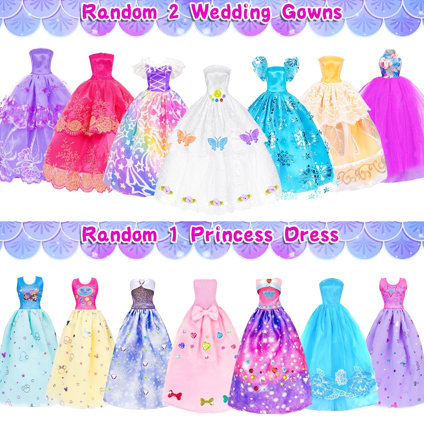 Ebuddy 140 Pack Doll And Closet Set Fashion Diy Wardrobe Doll Clothes And Accessories Including Doll, Wardrobe, Wedding Dress,Shoes, Necklace, Bags And More For 11.5 Inch Doll(One Doll)