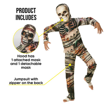 Morph Mummy Costume for Kids, 2 Faced Kids Mummy Costume, Mummy Kids Costume, Mummy Halloween Costumes for Kids, Mummy Costume f