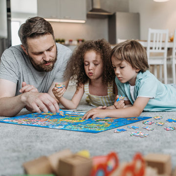 Motyawn 200 Pieces World Map Puzzle For Kids & Adults, World Map Jigsaw Puzzle Floor Puzzles Toddler Geography Educational Toys