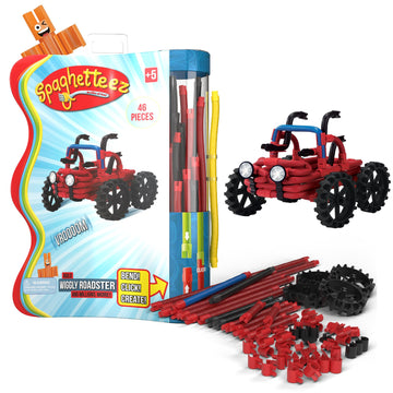 Spaghetteez Kids Educational Stem Truck Building Set - Wiggly Roadster Flexible Construction Kit - Creative Engineering Toy For