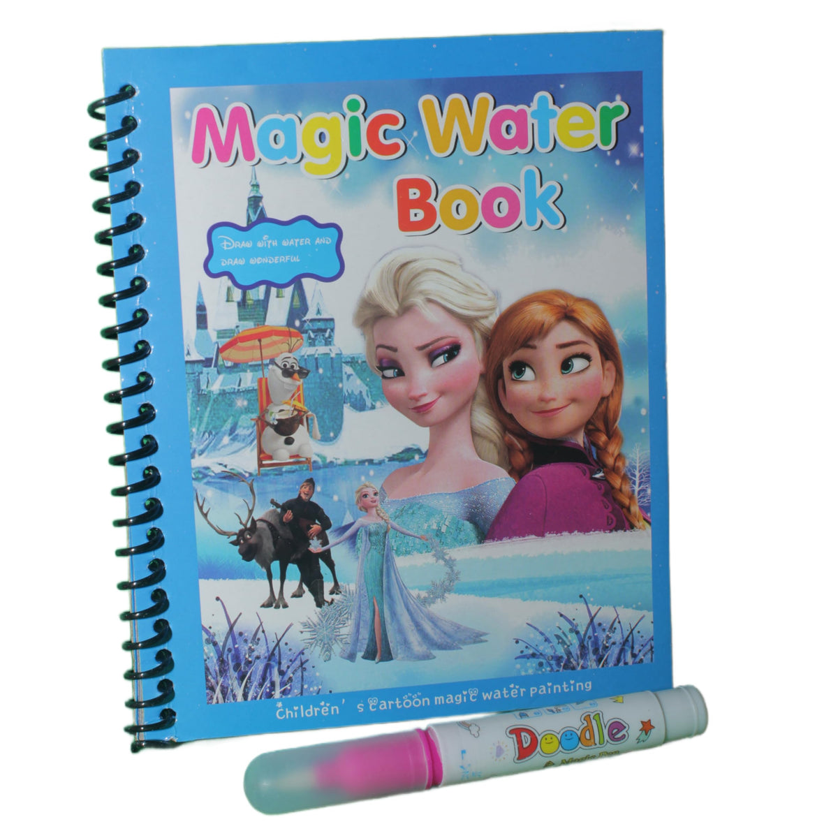 Reusable Magic Water Coloring Book for Kids | MessFree Drawing Activity Pad with Magic Doodle Pen | Safe&NonToxic | Ideal for