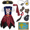 Spooktacular Creations Halloween Kids Pirate Costume Blue Pirate Dress for Girls Buccaneer Princess Outfit for Girls Halloween Dress Up RolePlay Themed Party (Small 5-7 yrs)