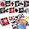 Black And White High Contrast Baby Toys 0-6 Months Montessori Tummy Time Toys Sensory Crinkle Toys For Baby Newborn Infant 0-3 3-6 Months Soft Cloth Books Carseat Toys For Baby Boy Girl Gifts