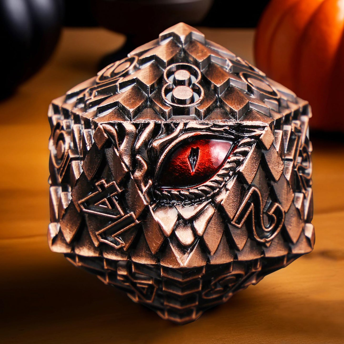 Metal D20 Dnd Dice Set - Dragon Scale Metallic 20 Sided Giant Polyhedral Dice,35Mm Large Dragon Eye Metal D&D Dice Set For Dunge