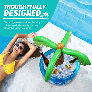 Ritollo 33.5'' Inflatable Palm Tree Cooler, Pool Party Decorations, Summer Luau Party Supplies, Hawaiian Tropical Beach Themed D