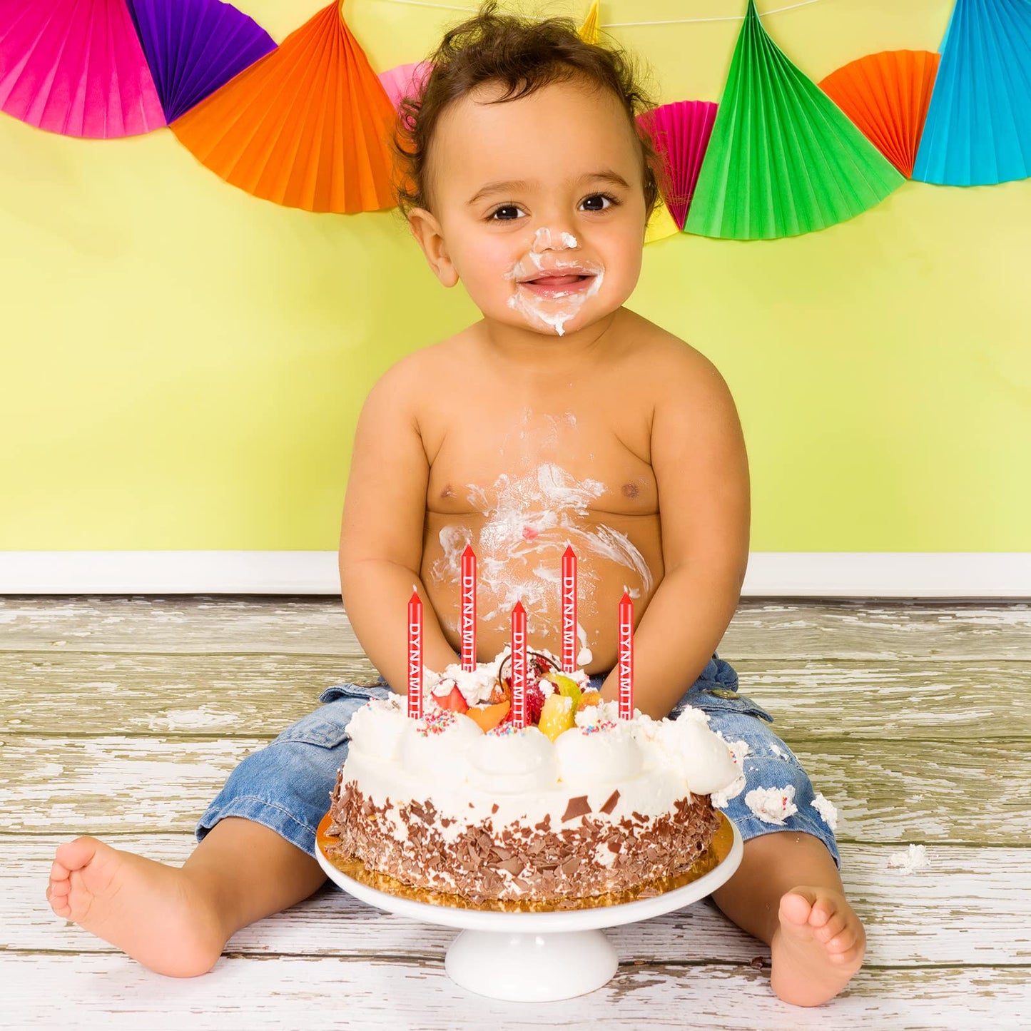 12 Pieces TNT Themed Birthday Candles Dynamite Toppers for Cake Decoration Video Game Party Graduation Celebration and Daily Use