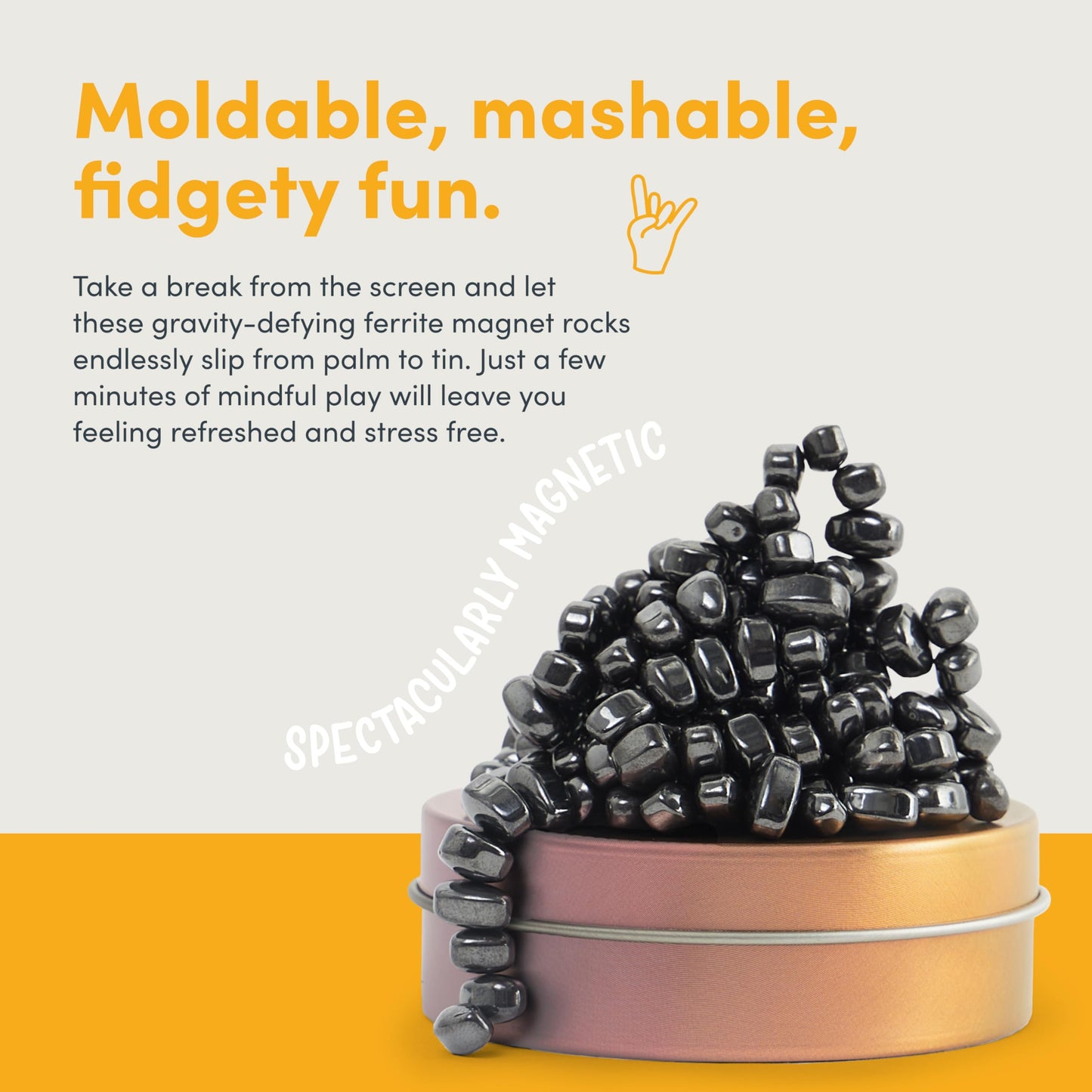 Speks Crags Ferrite Putty | 500+ Ferrite Stones in a Tin, Fidget Toy for Adults & Teens 14+, Desk Toy for Office, Christmas Gift