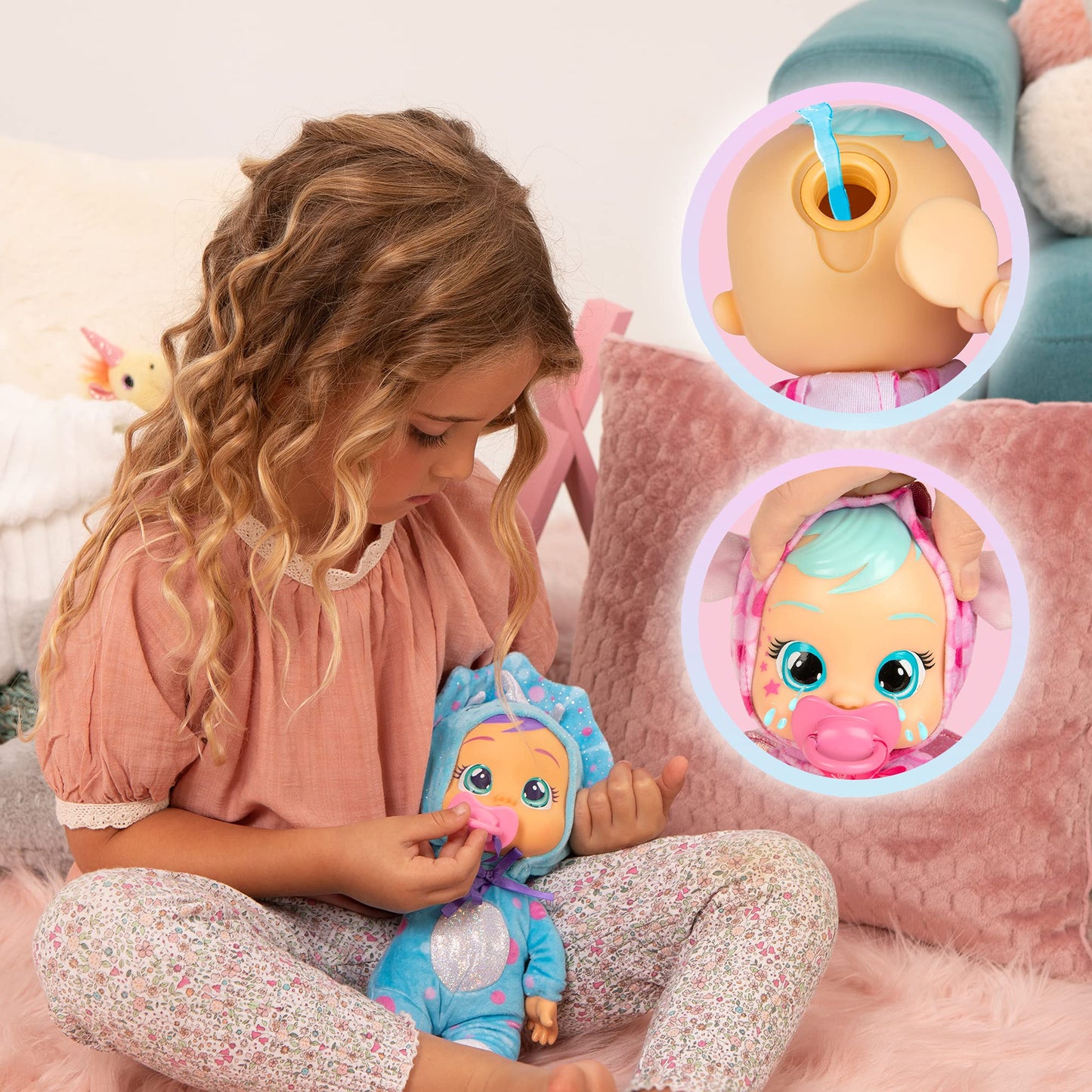 Cry Babies Tiny Cuddles Dotty - 9 Multicolor Baby Doll with Real Tears, Black and White, Perfect for Young Children