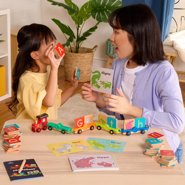 Battat Education - Wooden Letter Train Set - Alphabet Toy Train - Letter Train - Abc Train Toy - 3 Years + - 84 Pieces