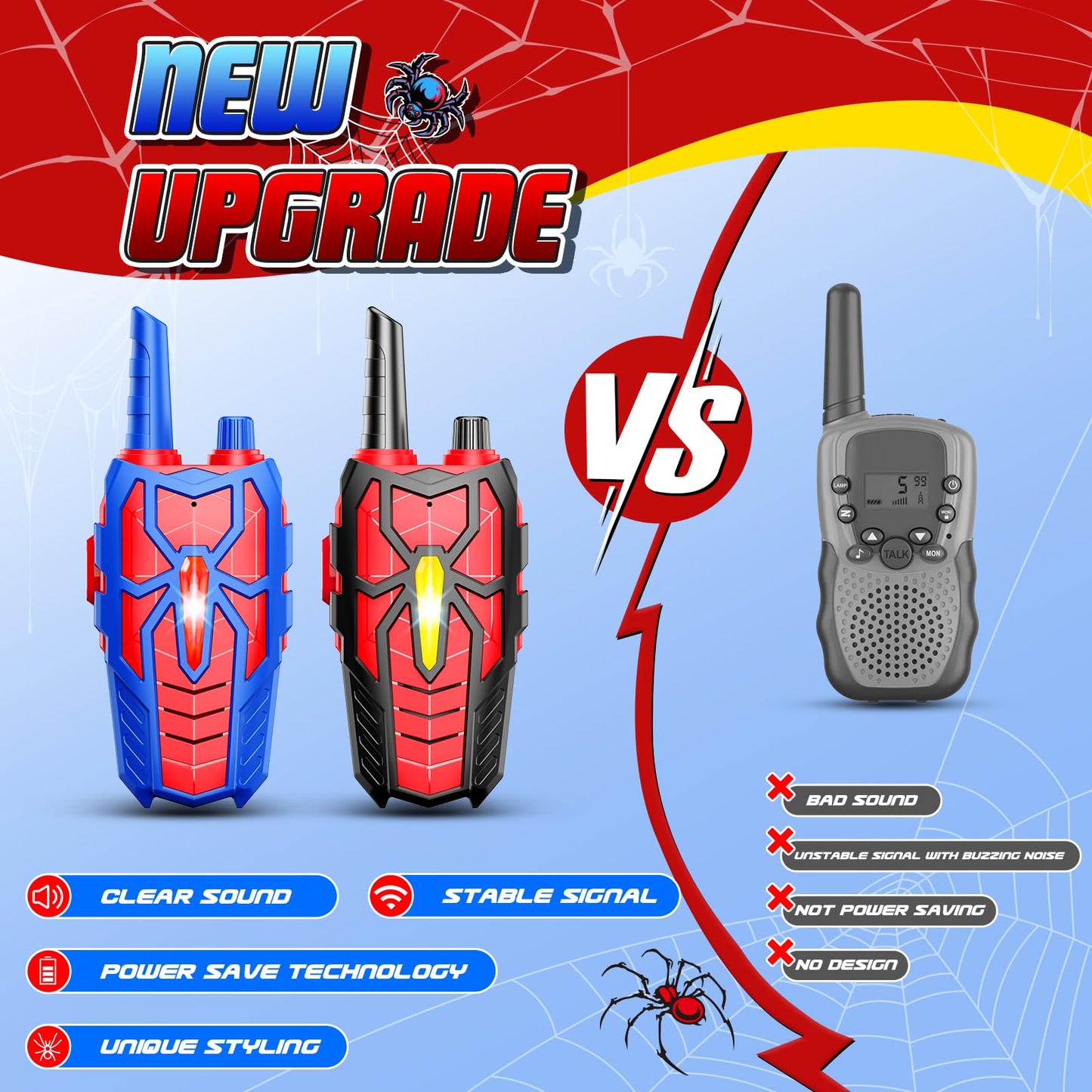 Walkie Talkies Toys For Kids : Gifts For Boys Ages 3 4 5 6 7 8 9 10 Kids Walkie Talkies 2 Pack Outdoor Hiking Toy For 5-7 Year O