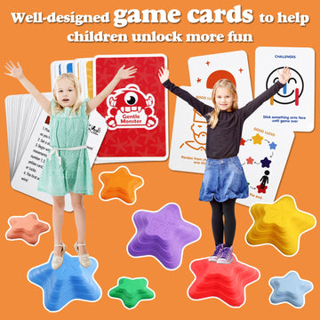 Gentle Monster Stepping Stones For Kids, Set Of 8 Pcs For Balance With Non-Slip Bottom - Exercise Coordination And Stability