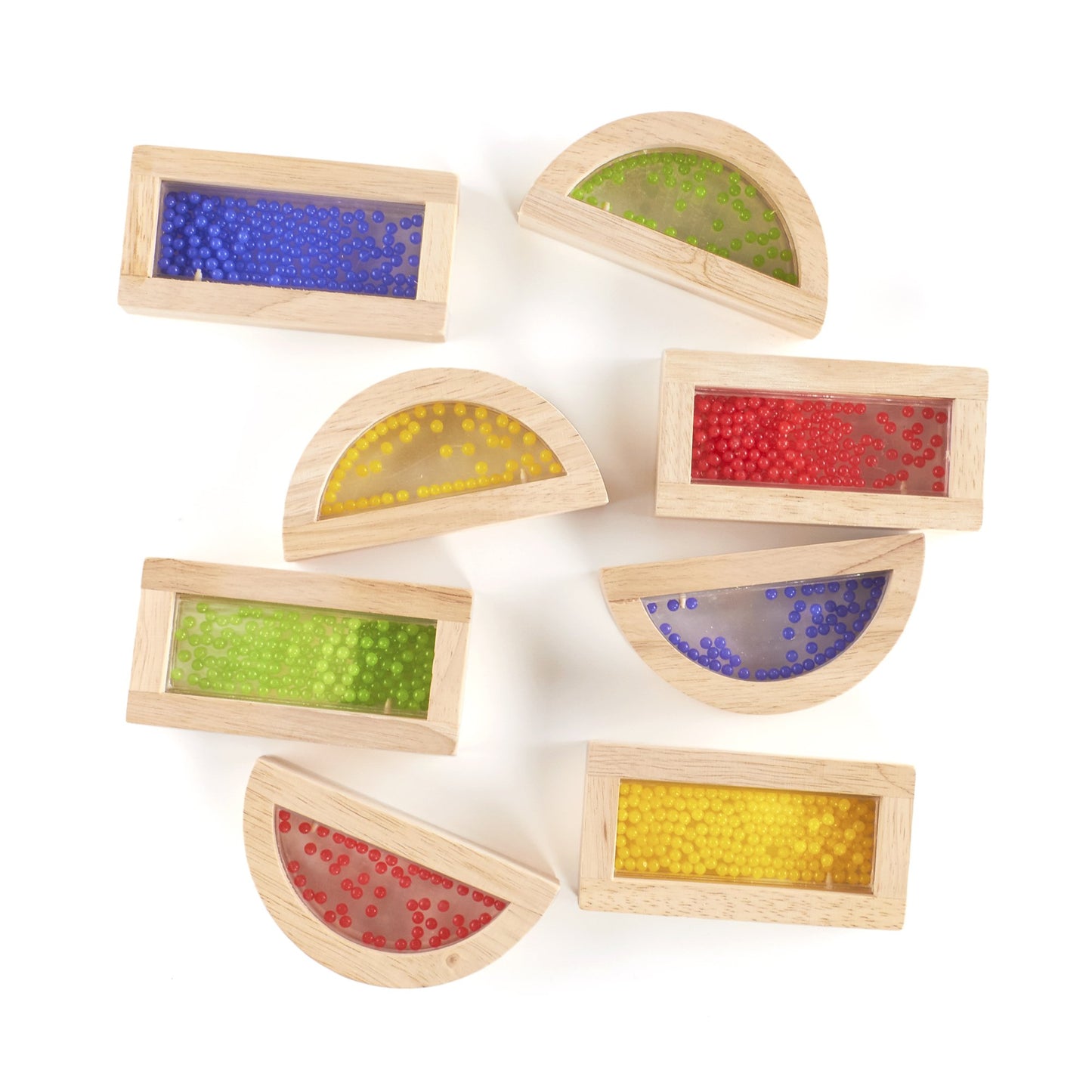 Guidecraft Rainbow Blocks - Crystal Bead: Kids Educational And Learning Building Toys - Preschool Stacking Blocks