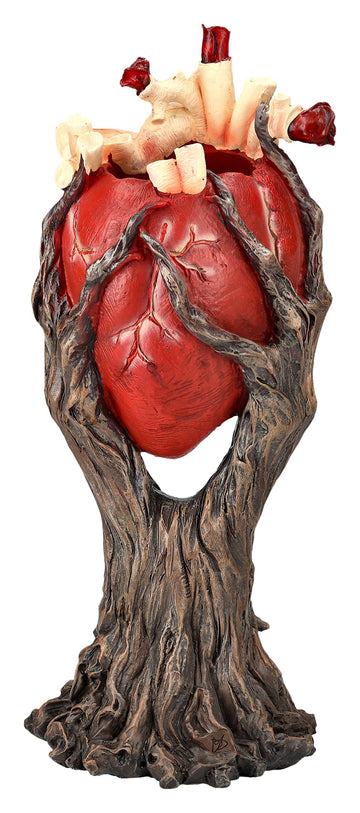 Pacific Giftware Red Anatomical Heart Tree With Greenman Trunk Statue Figurine 13.19” Tall