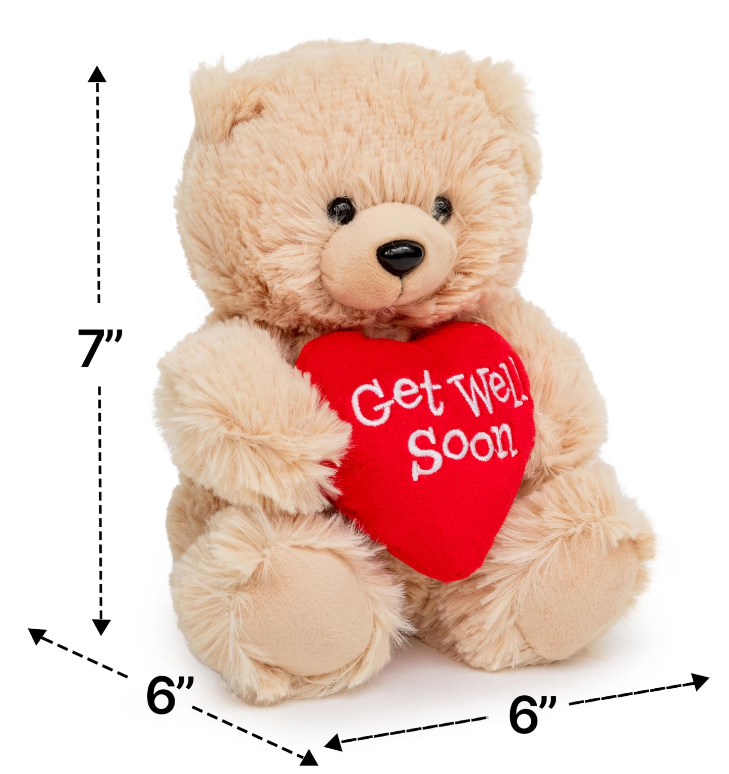 Ganz 9'' Get Well Soon Gifts For Kids Get Well Soon Gifts For Women Feel Better Teddy Bear With Red Heart Stuffed Animal For Com