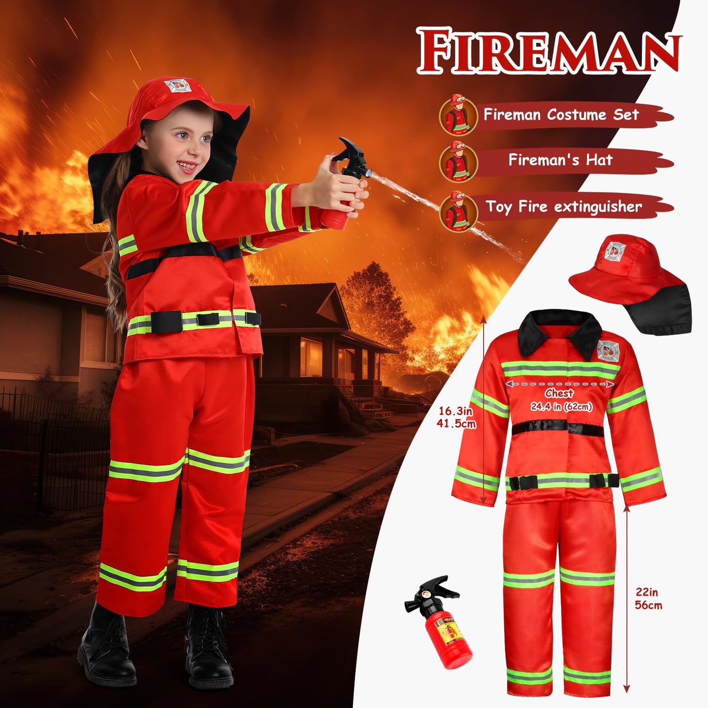 14Pcs Toddler Dress Up Clothes,Boys Dress Up Costumes For Play,Kids Dress Up Set With Firefighter,Construction Worker,Chef,Police Costume,Toddler Boy Toys Christmas Birthday Gifts For 3-6 Years Old