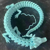 3D Printed Mystery Dragon Fidget Toy, 18In Articulated Crystal Dragon, Desktop Decor (Lake Blue Matte)