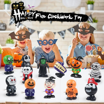 18 Pcs Halloween Wind Up Toys For Kids, Assorted Novelty Jumping And Walking Clockwork Toys For Halloween Party Favors Supplies, Assortment Toys For Trick Or Treat Halloween Goody Bag Filler