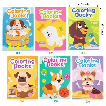 DGjianfei 24PCS Puppy Theme Coloring Books Bulk for Kids Animal DIY Art Drawing Book with Corgi Doggy Patterns for Dog Birthday