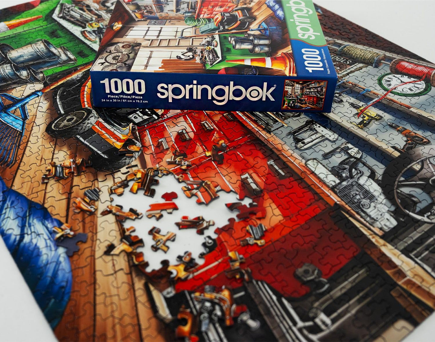 Springbok Tool Man'S Garage 1000 Piece Puzzle For Adults - Colorful Garage Filled With A Handyman'S Gear