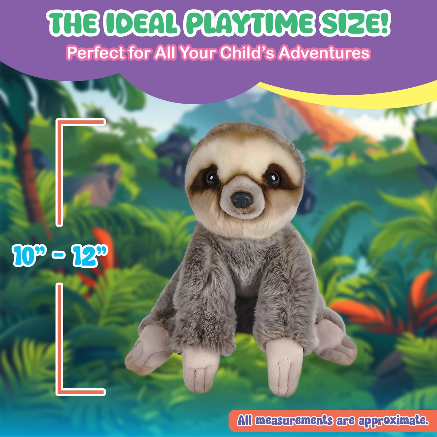 Forest & Twelfth 12'' Stuffed Sloth Plush, Heirloom Collection Stuffed Animal, Premium Materials, Best Gift For Kids Age 3+, Nur
